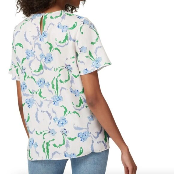 Prabal Gurung Brushstroke Floral Top in Ivory sz 10 - Picture 2 of 6